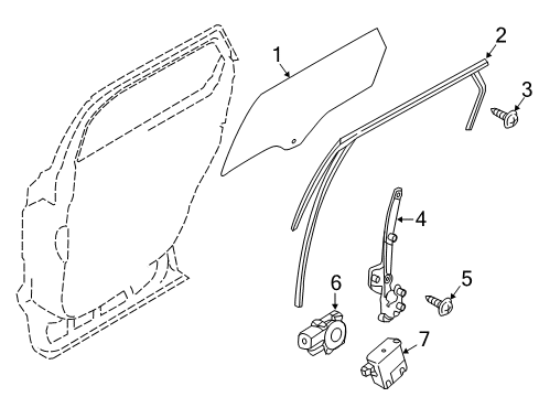 2015 Ford Edge Rear Door Run Channel Diagram for FT4Z-5825767-J