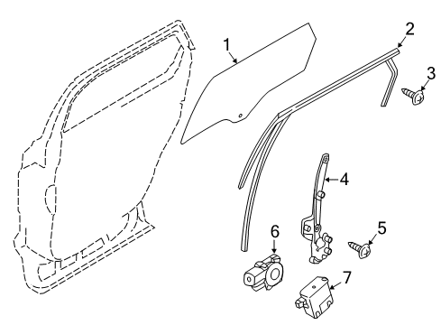 2015 Ford Edge Rear Door Run Channel Diagram for FT4Z-5825767-F