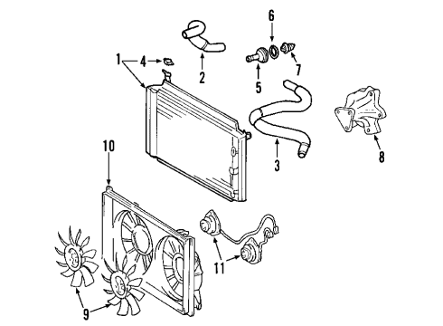 2007 Toyota Camry Cooling System, Radiator, Water Pump, Cooling Fan Fan Motor Diagram for 16711-28310