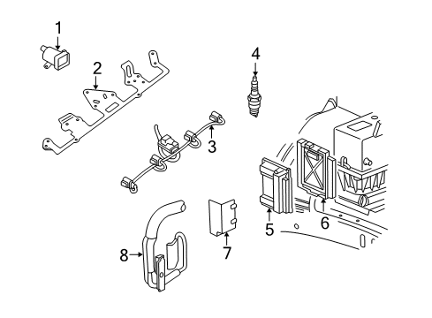 2005 Saab 9-7x Ignition System Cover-Ecm Diagram for 15183663