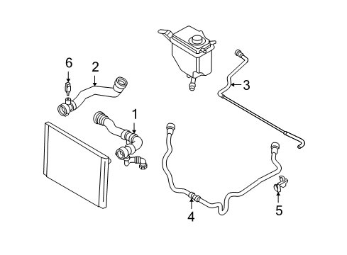 2005 BMW 530i Powertrain Control Crp Radiator Coolant Hose Diagram for 17127519255