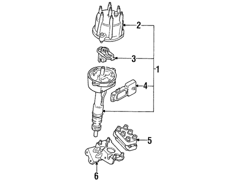 1994 Mercury Sable Ignition System Cable Set Diagram for F1PZ-12259-G