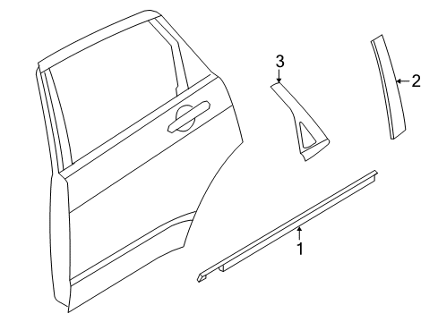 2009 Ford Focus Exterior Trim - Rear Door Belt Weatherstrip Diagram for 8S4Z-5425860-B