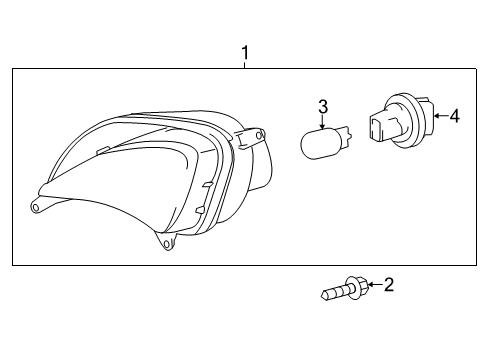 2013 Toyota Avalon Bulbs Turn Signal Lamp Diagram for 81510-07010