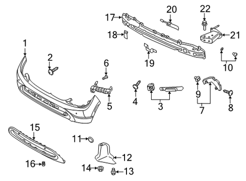 2022 Hyundai Kona Bumper & Components - Rear SKID PLATE-RR BUMPER Diagram for 86670-J9BA0