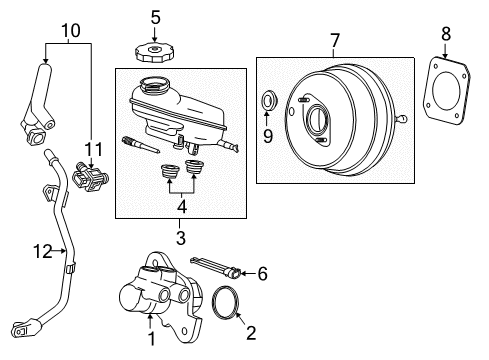 2017 Cadillac ATS Dash Panel Components Vacuum Hose Diagram for 23173542