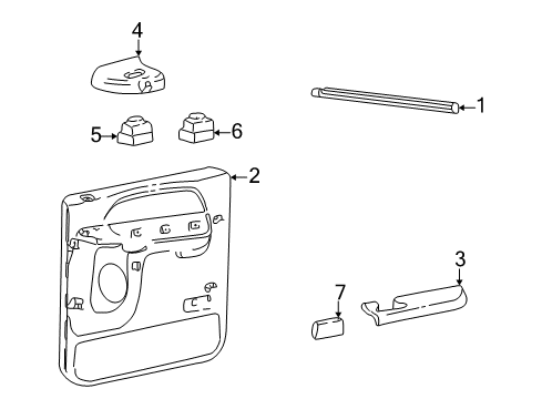 2001 Ford Excursion Rear Door Belt Weatherstrip Diagram for YC3Z-7825860-AA