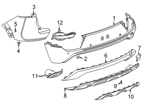 2021 Chevrolet Trailblazer Bumper & Components - Rear Reflector Diagram for 42743463