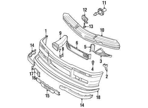 1995 BMW M3 Front Bumper Front Left Brake Air Duct Diagram for 51712233361