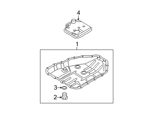 2009 Kia Spectra5 Automatic Transmission Pan Assembly-Automatic Transaxle Oil Diagram for 45280-23001