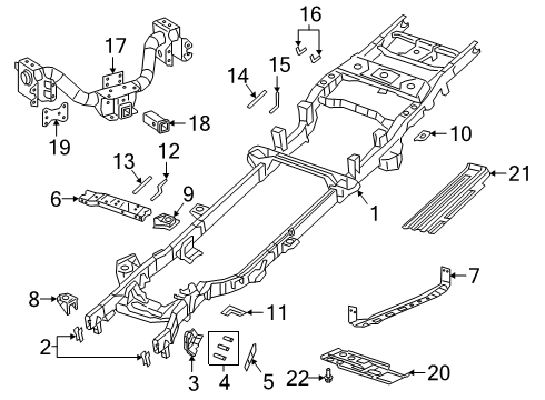 2022 Ram 2500 Frame & Components Frame-Track Bar Diagram for 68453328AB