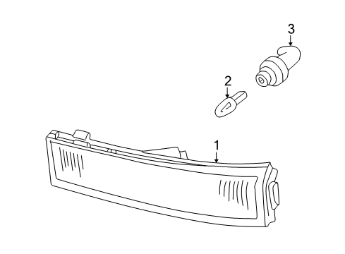 2002 Lincoln LS Bulbs Side Marker Lamp Diagram for 2W4Z-15A201-BB