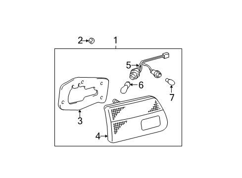 2002 Toyota Sienna Bulbs Combo Lamp Assembly Diagram for 81680-08020