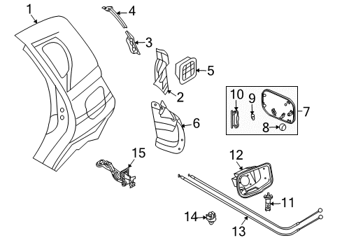 2011 Chevrolet Aveo5 Fuel Door Fuel Door Spring Diagram for 96246534