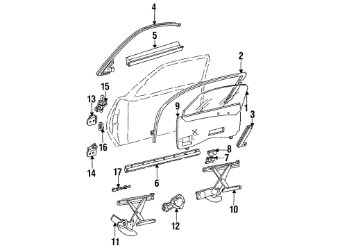 1997 Buick Skylark Rear Door Switch Asm-Side Window (1) Key Diagram for 22638145