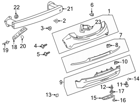 2022 Chevrolet Bolt EV Bumper & Components - Rear Impact Bar Diagram for 42519275