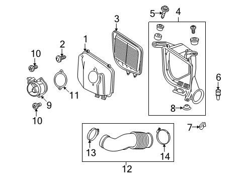 2007 Cadillac SRX Powertrain Control Gasket, Mass Airflow Sensor Diagram for 15147456