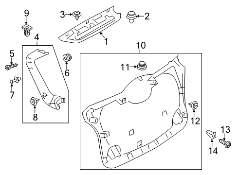 2016 Mini Cooper Paceman Interior Trim - Lift Gate Rubber Buffer Diagram for 51478144588