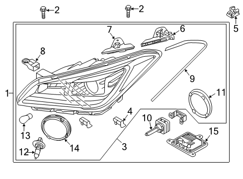 2017 Genesis G80 Bulbs Head Lamp Sub Assembly, Left Diagram for 92103-B1150