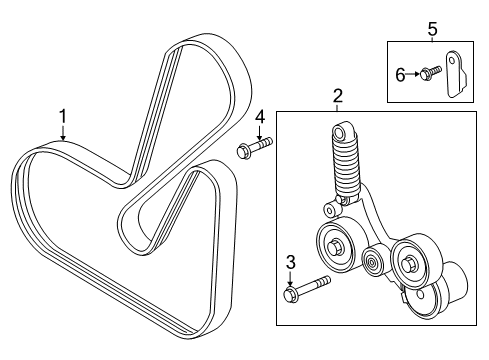 2013 Buick Regal Belts & Pulleys Serpentine Tensioner Diagram for 12605175
