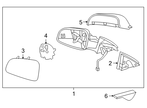 2013 Chevrolet Cruze Outside Mirrors Mirror Assembly Diagram for 95186744