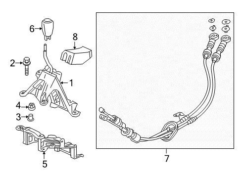 2017 Honda HR-V Manual Transmission Sub Assy, Change L Diagram for 54100-T7A-H01