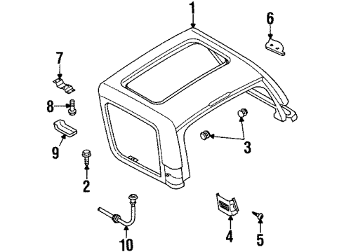2001 Isuzu Rodeo Sport Top & Components Bolt Pipe Diagram for 8-97378-076-0