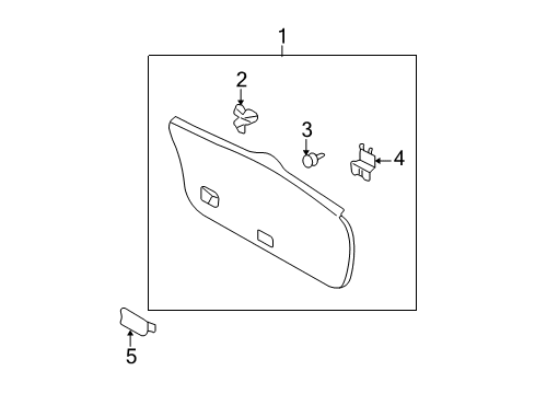 2008 Toyota Yaris Interior Trim - Lift Gate Lift Gate Trim Spacer Diagram for 67754-52050-B0