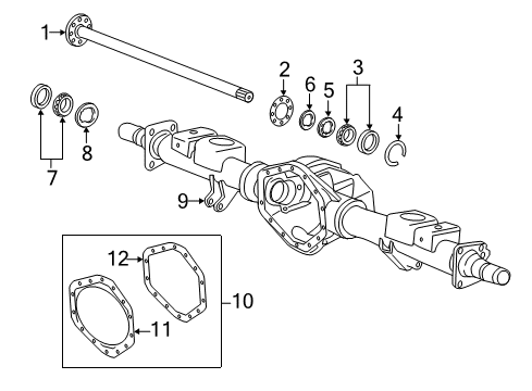 2014 GMC Sierra 2500 HD Axle Housing - Rear Outer Bearing Adjust Nut Diagram for 26057101