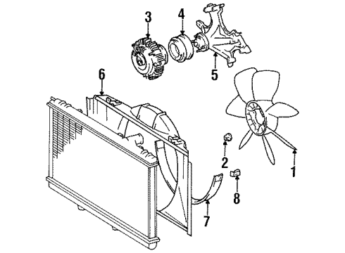 1997 Lexus LS400 Cooling System, Radiator, Water Pump, Cooling Fan Shroud, Fan, NO.2 Diagram for 16712-50030