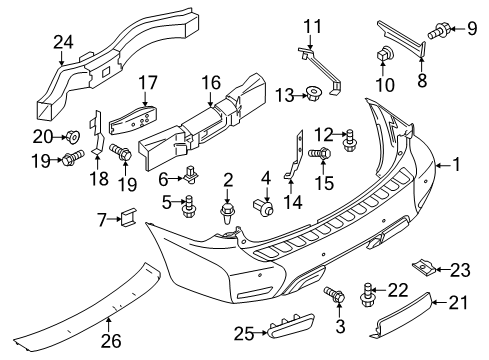 2017 Nissan Armada Rear Bumper Protector - Rear Bumper Diagram for 85094-CV70B