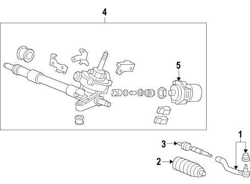 2012 Honda Civic Steering Gear & Linkage EPS Unit Diagram for 39980-TR2-A01
