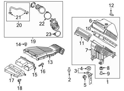 2022 Kia Sportage Air Intake Clamp-Hose Diagram for 1471386000