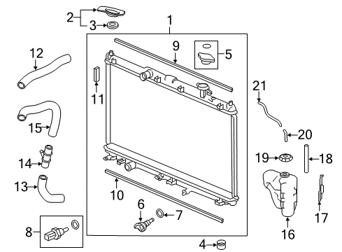 2019 Acura TLX Powertrain Control Tube A, Reserve Ta Diagram for 19103-5J2-A00