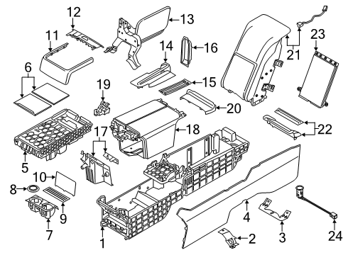 2021 BMW 745e xDrive Rear Console Lock, Armrest Diagram for 51169354208