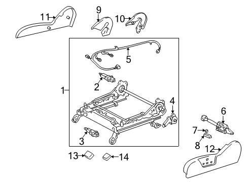 1999 Toyota 4Runner Tracks & Components Cover, Reclining Adjuster Inside, LH Diagram for 71876-35010-B0