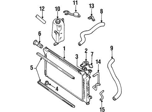 2001 Mercury Villager Radiator & Components Clamp Diagram for F6XZ8287AB