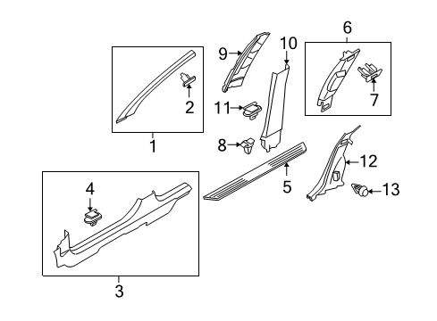 2008 Saturn Astra Interior Trim - Pillars, Rocker & Floor Panel, Body Lock Pillar Lower Trim Diagram for 94714467