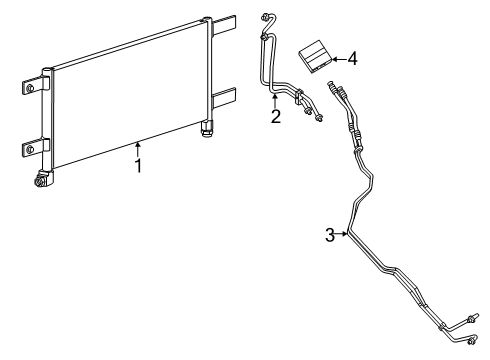 2019 Ram 2500 Trans Oil Cooler Lines HOSE/TUBE-Oil Cooler Pressure And Ret Diagram for 68359844AD