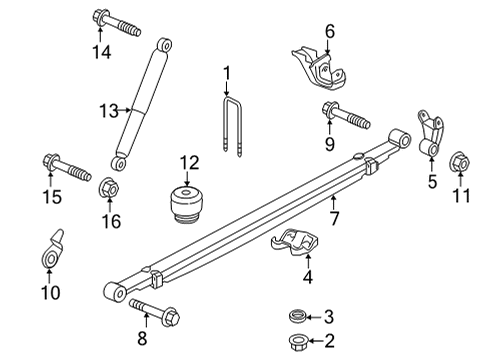 2022 Chevrolet Silverado 3500 HD Rear Suspension Leaf Spring Diagram for 84992005