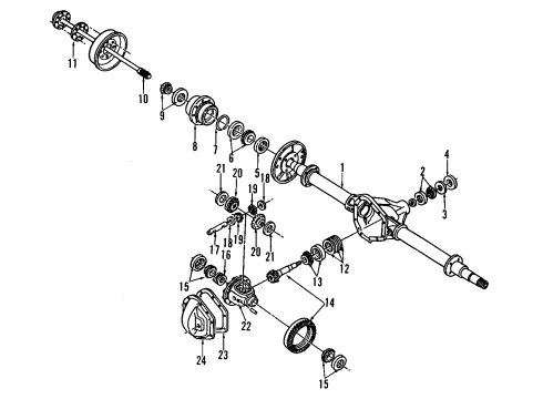 1989 GMC C3500 Rear Axle, Differential, Propeller Shaft Axle Shaft Gasket Diagram for 12471641