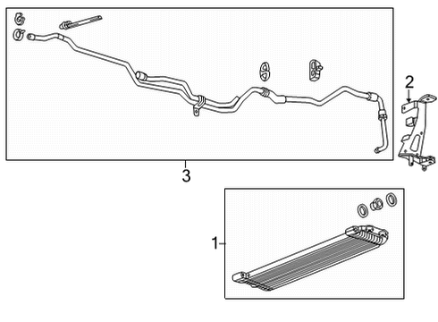 2022 Cadillac CT4 Trans Oil Cooler Hose & Tube Assembly Diagram for 84887317