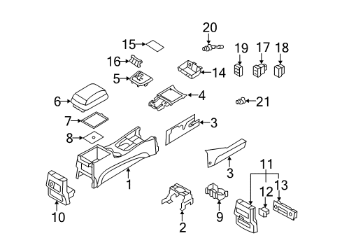 2007 Hyundai Santa Fe Heated Seats Drink Holder Diagram for 84680-0W002-J4