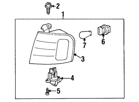 1999 Toyota Avalon Park & Signal Lamps Side Marker Lamp Diagram for 81517-AC030