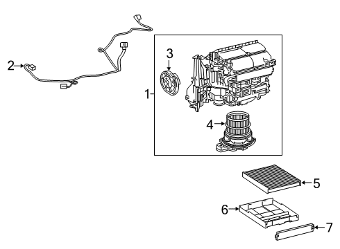 2020 Toyota Corolla HVAC Case Harness Diagram for 82212-12060