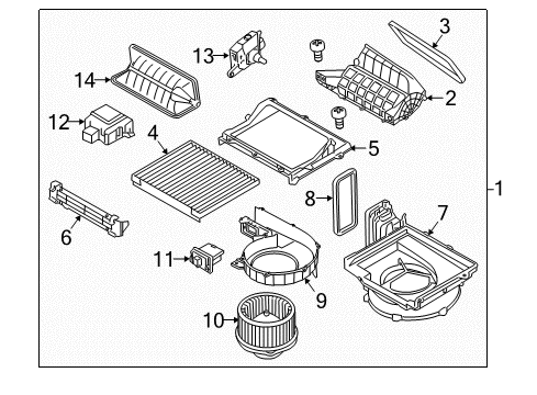 2019 Genesis G80 A/C & Heater Control Units Blower Unit Diagram for 97100-B1000