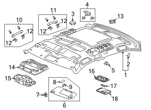 2020 Honda Insight Interior Trim - Roof Lens Diagram for 83232-TBA-A91