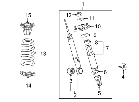 2008 Acura RL Struts & Components - Rear Shock Absorber Unit, Right Rear Diagram for 52611-SJA-A12