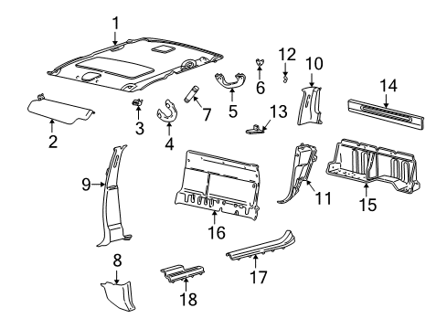 2002 Lincoln Blackwood Interior Trim - Cab Inner Panel Diagram for 3L3Z-1540492-AA