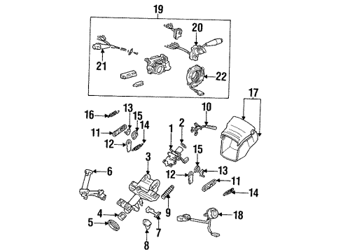 1992 Lexus ES300 Housing & Components Switch Assy, Windshield Wiper Diagram for 84652-33070